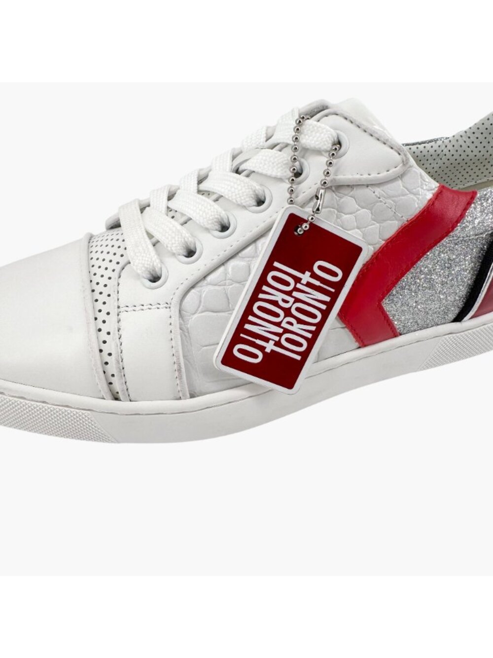 Christian Louboutin Vieira Limited Sneakers White Red Leather Size 37 US 7 Women - Picture 11 of 15